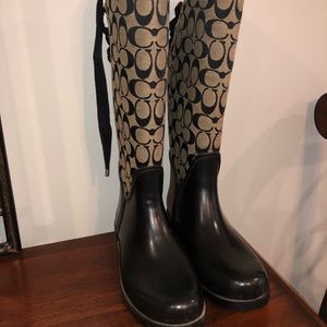 COACH RAIN BOOTS TIE BACK
